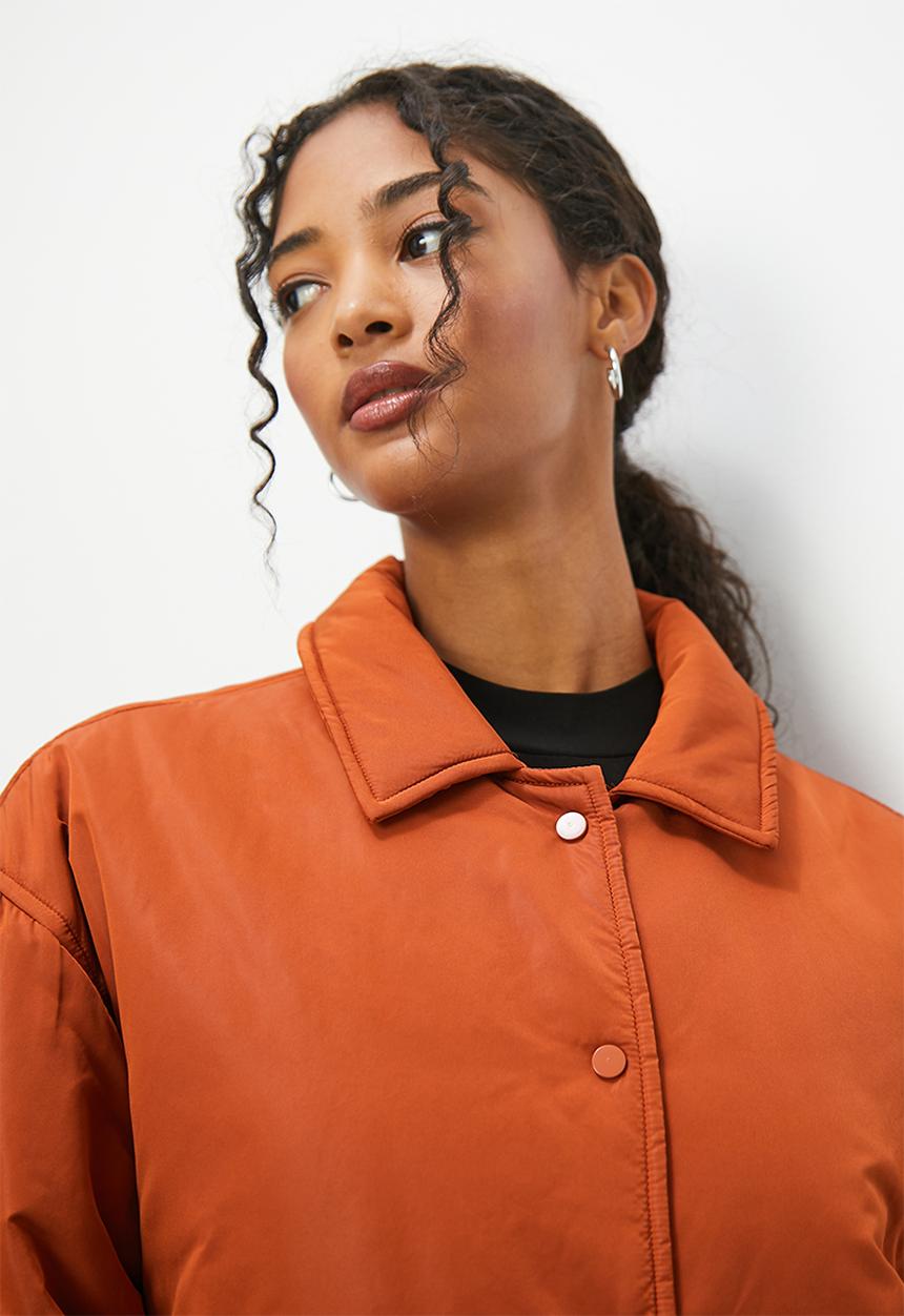 Blake - Oversized wadded puffer - terracotta