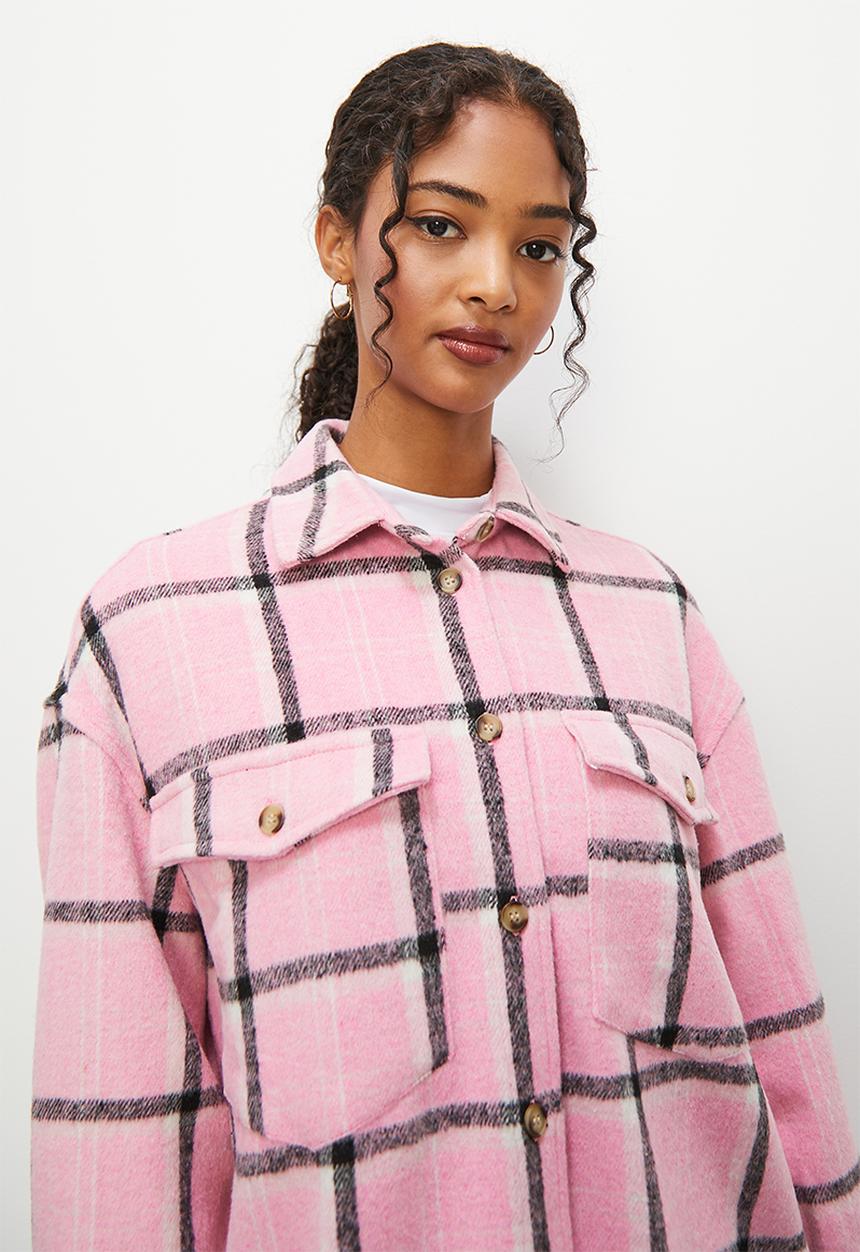 Superbalist - Check overshirt - pink check