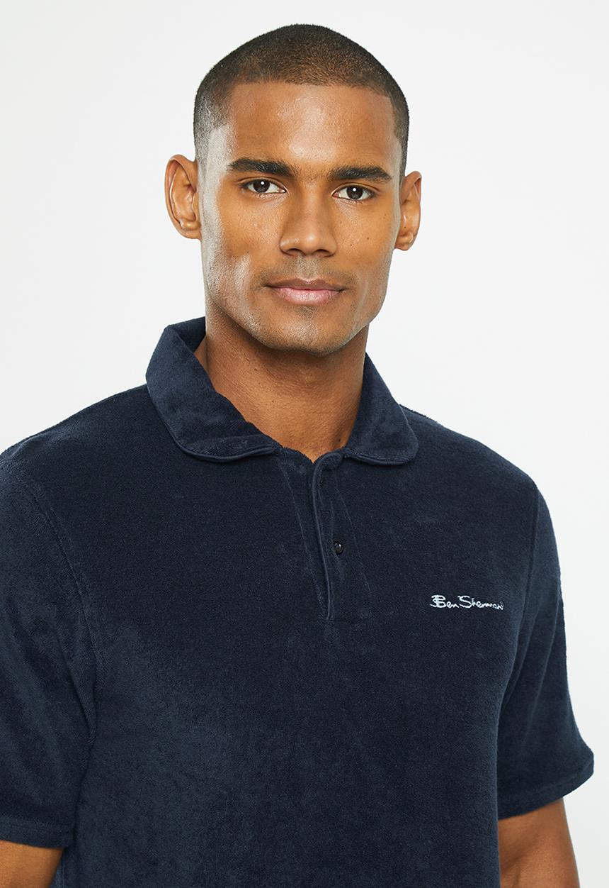 Ben Sherman - Ben terry self stripe polo - dark navy