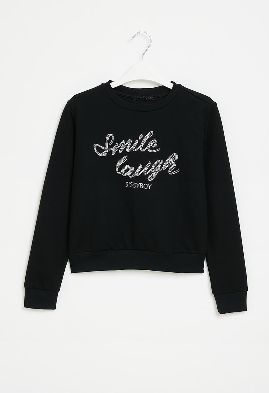 SISSY BOY - Come sun or rain: regular fit top with long sleeves - black