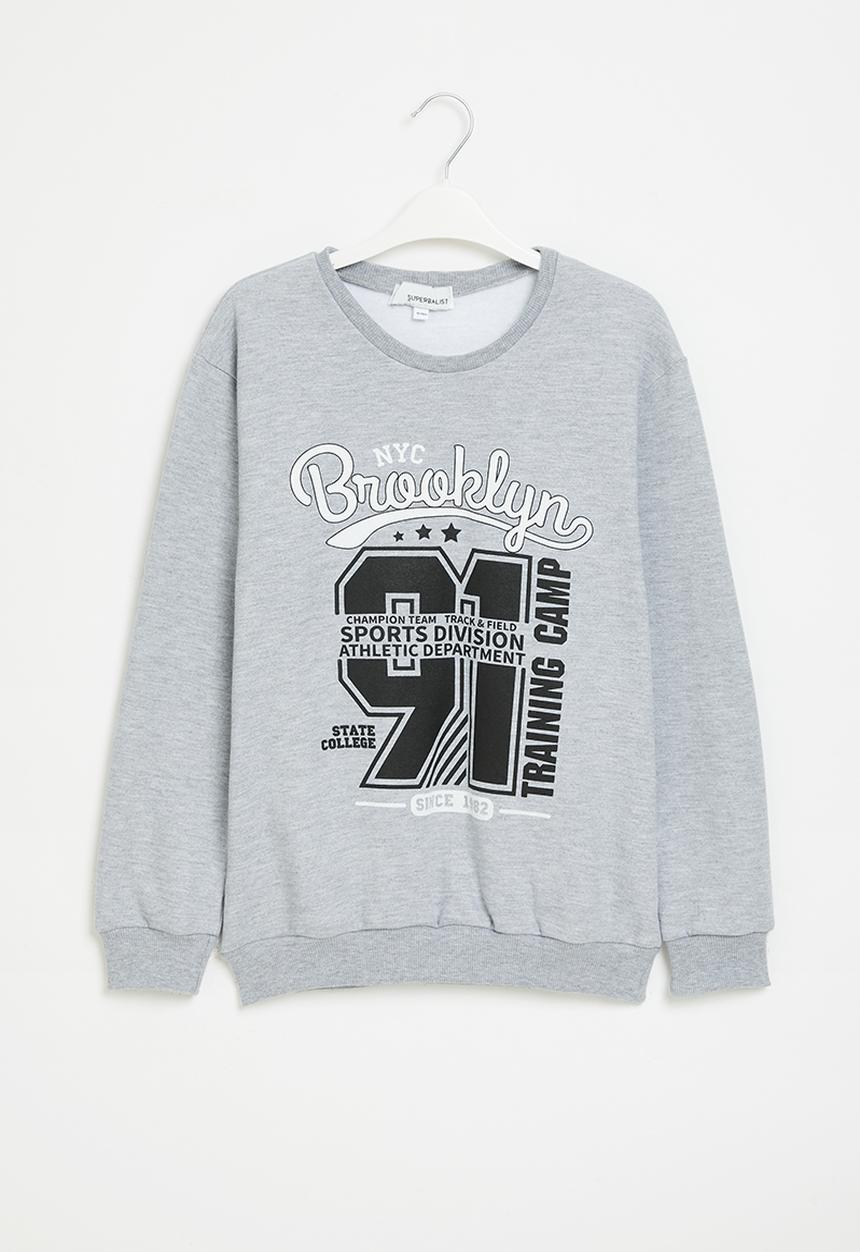 Superbalist - Boys graphic sweat top - grey melange