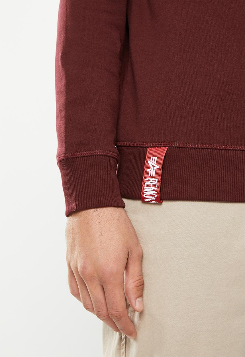 Alpha Industries - Ai flock crew sweat - burgundy
