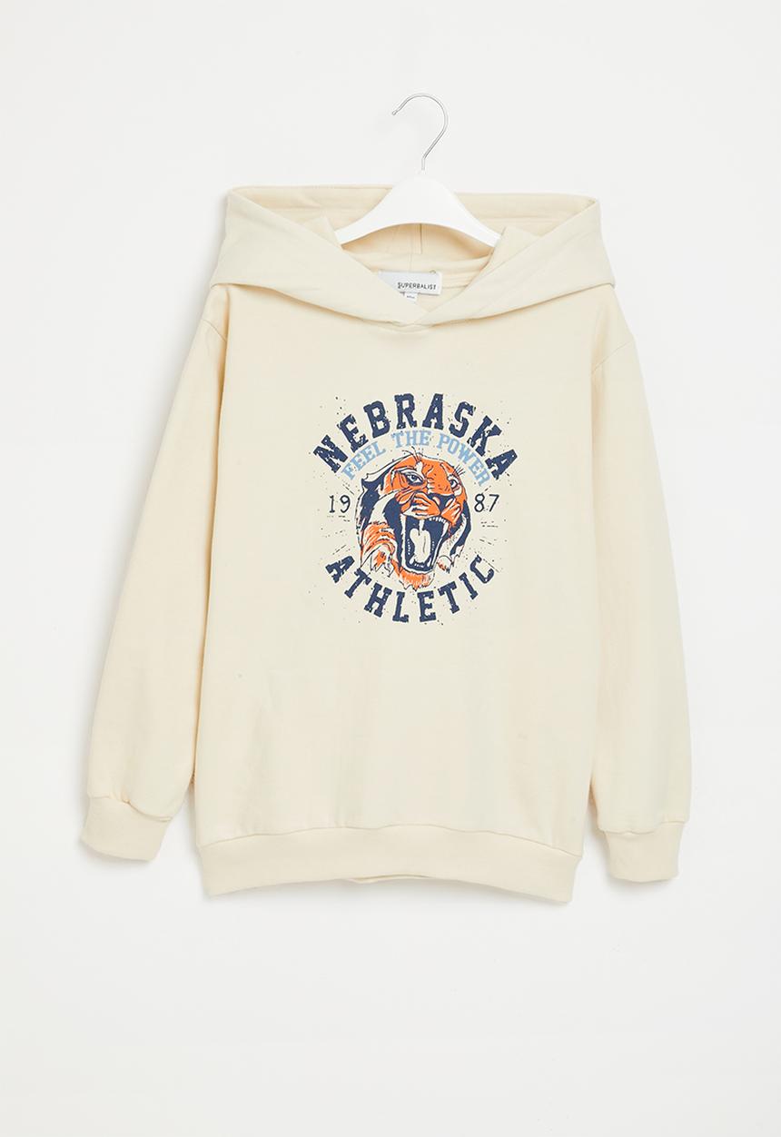 Superbalist - Boys oversized graphic hoodie - ecru