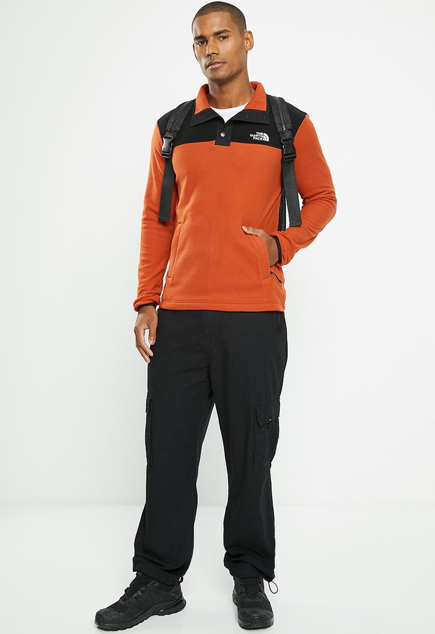 The North Face - Homesafe snap neck fleece pullover - rusted bronze/tnf black 