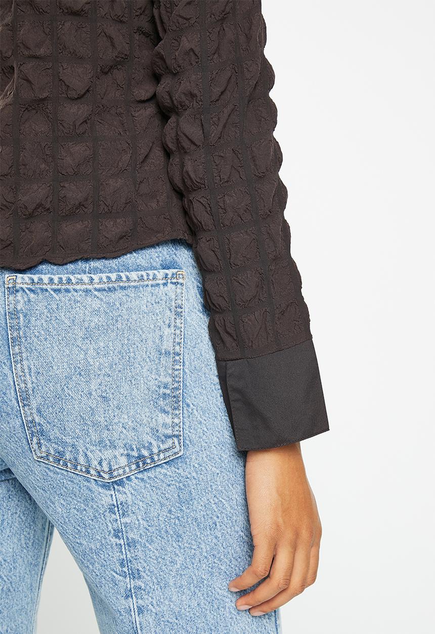 Daisy Street - Bubble cotton shirt - brown