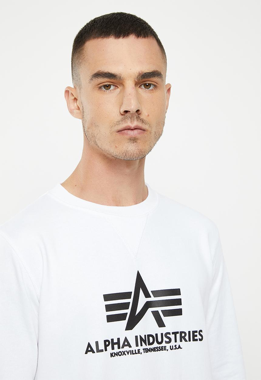 Alpha Industries - Alpha logo crew - white