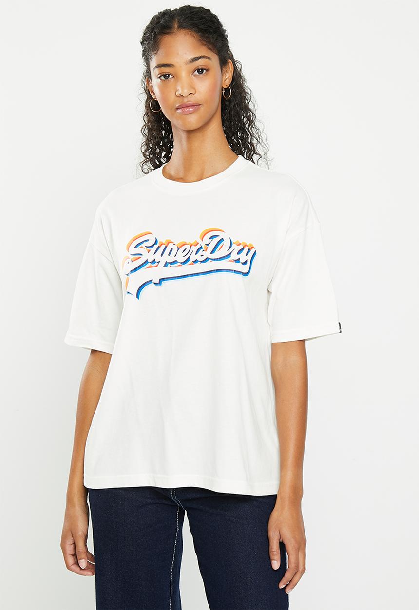 Superdry. - Vintage logo rainbow tee - off white