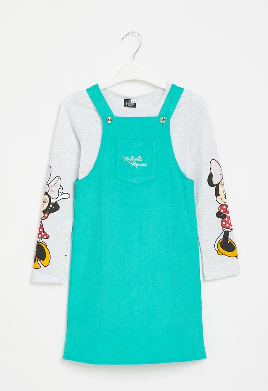 Pop Candy - Minnie tee & pinafore set - ice mel/aqua