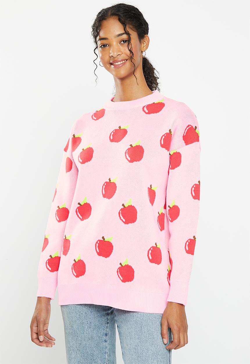 Daisy Street - Apple knitted jumper - pink