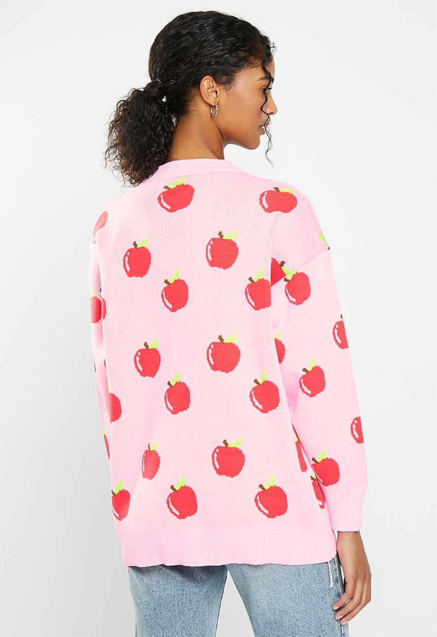 Daisy Street - Apple knitted jumper - pink