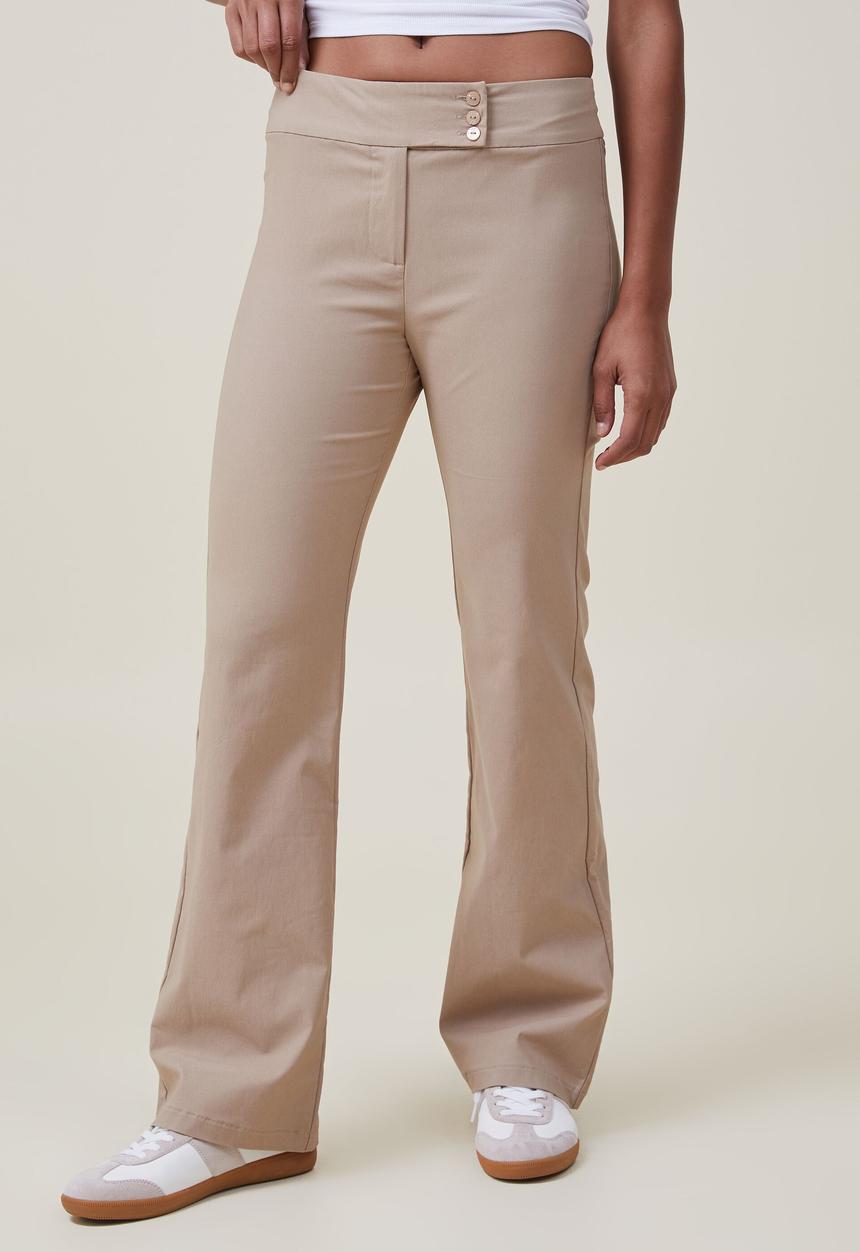 Cotton On - Cameron low rise suiting pant - taupe