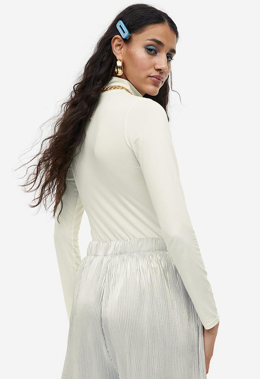 H&M - Long-sleeved jersey top - cream