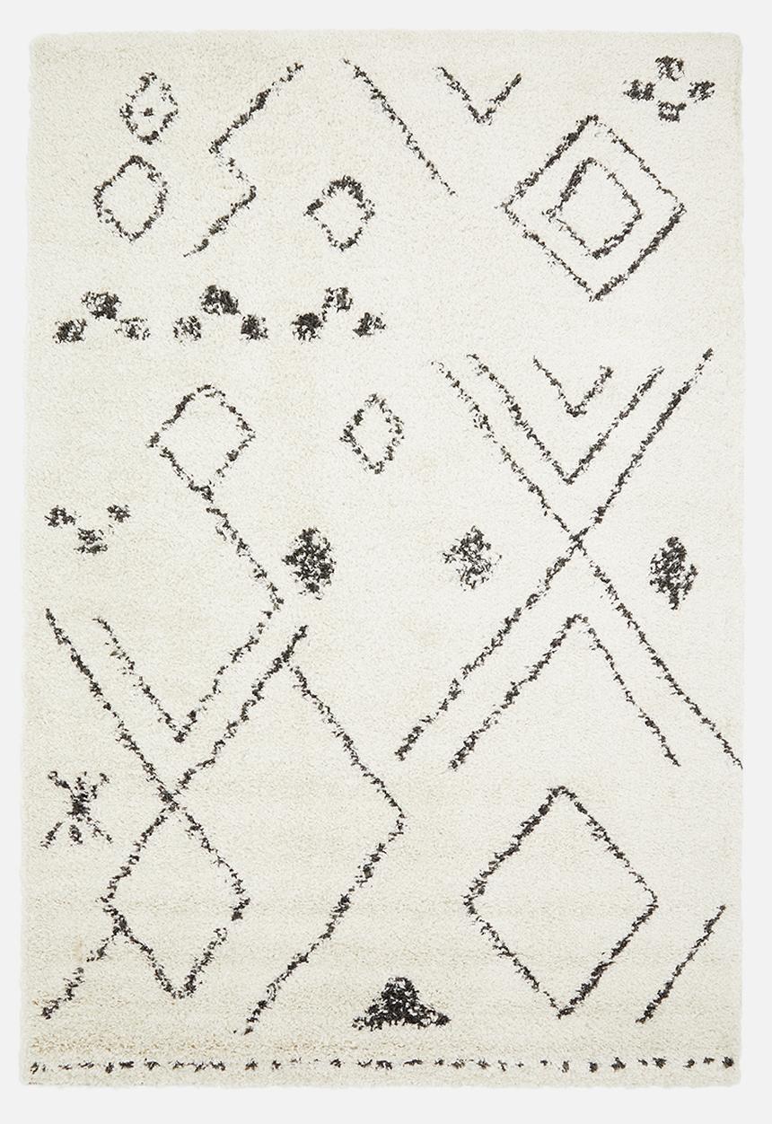 Fotakis - Graphic gipsy shaggy rug - cream/black