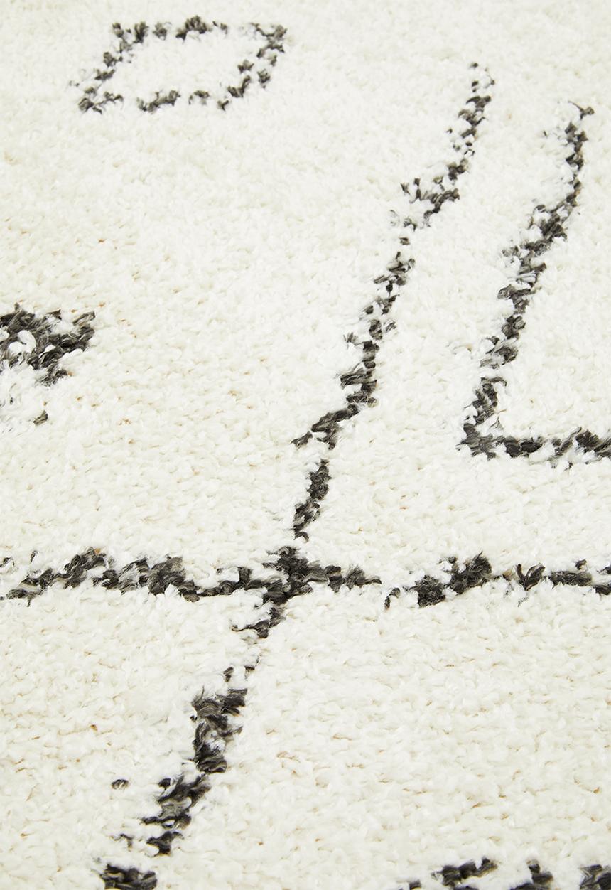 Fotakis - Graphic gipsy shaggy rug - cream/black