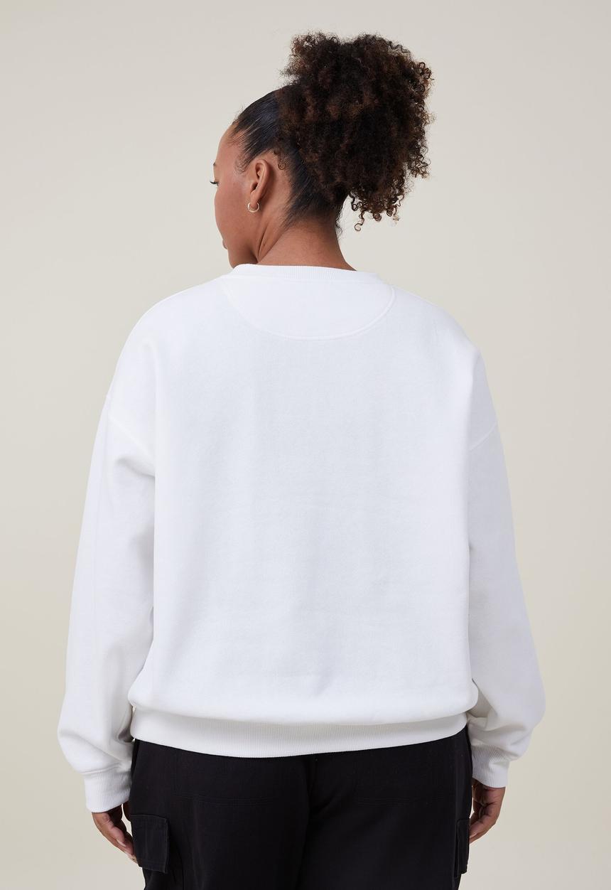 Cotton On - Curve classic graphic sweatshirt - love club/off white
