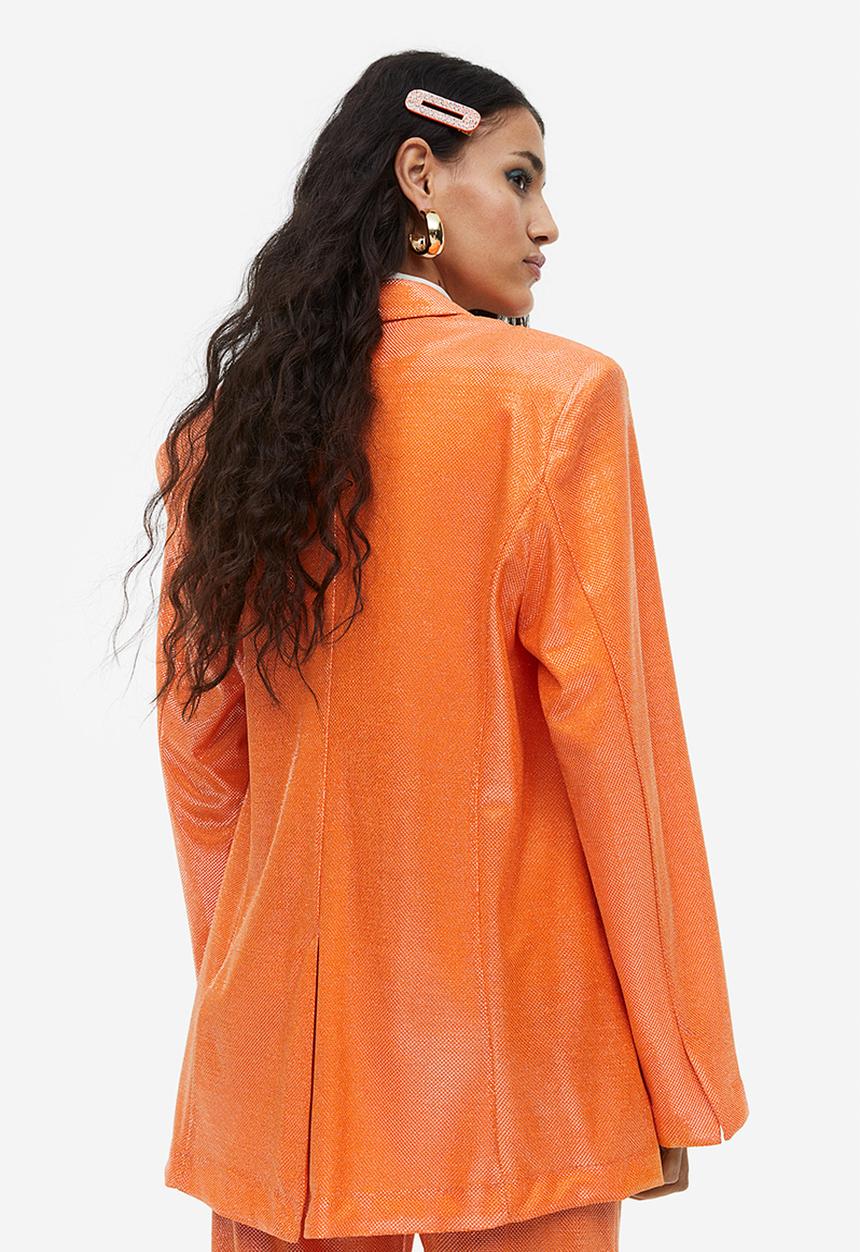 H&M - Single-breasted blazer - orange/glittery