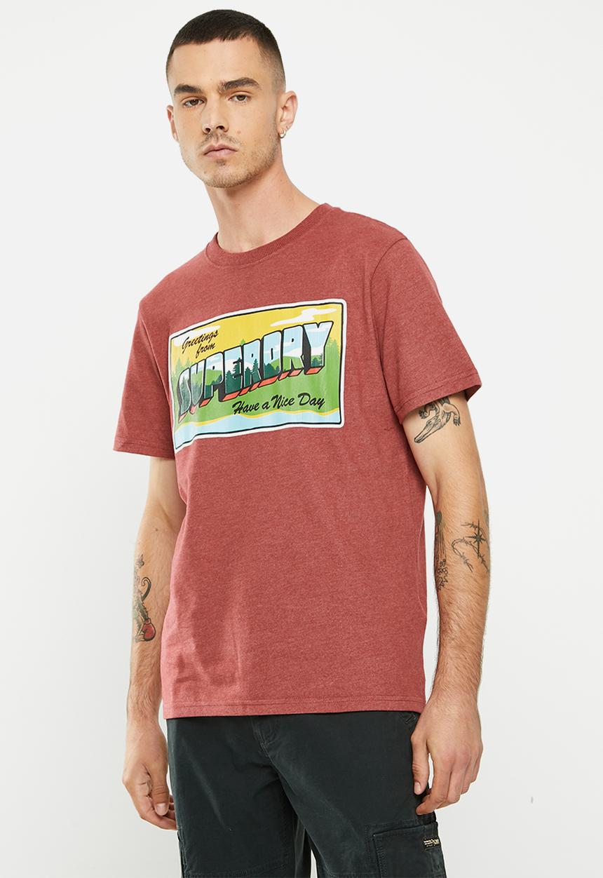 Superdry. - Vintage travel tee - rhubarb marl