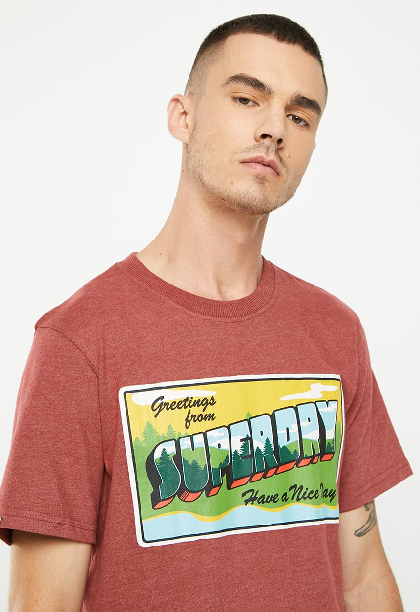Superdry. - Vintage travel tee - rhubarb marl