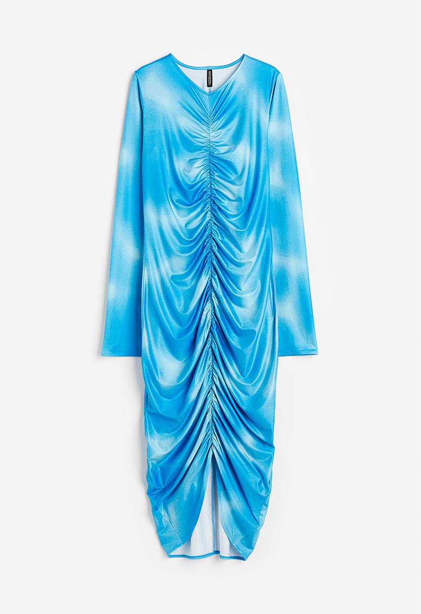 H&M - Gathered dress - turquoise/tie-dye