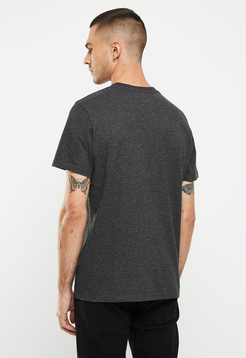 Superdry. - Vintage script style coll tee - charcoal marl