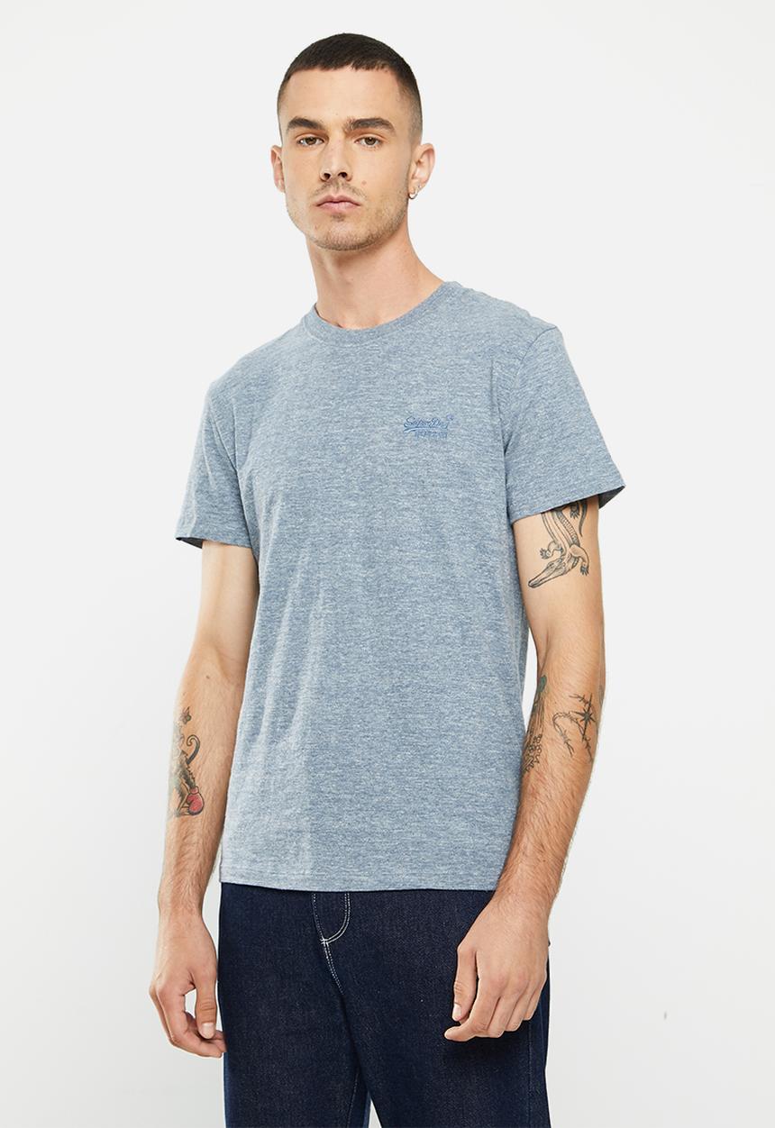 Superdry. - Vintage logo emb tee - creek blue grit grindle