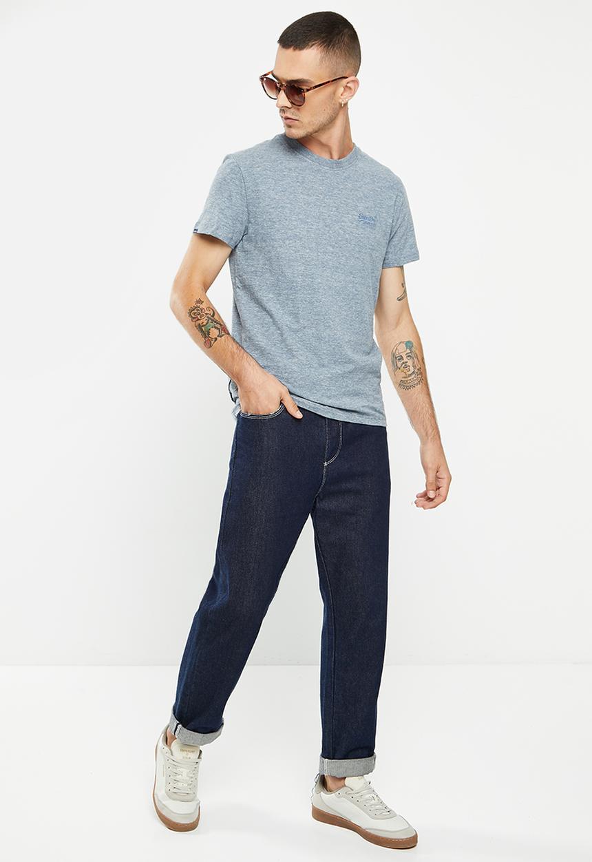 Superdry. - Vintage logo emb tee - creek blue grit grindle