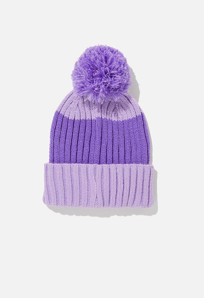 Cotton On - Winter rib knit beanie - lilac drop/vivid violet