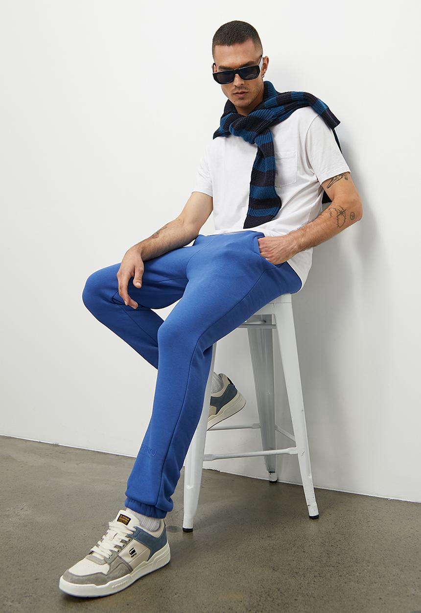 Superbalist - Fashion rubber print sweat pant - cobalt