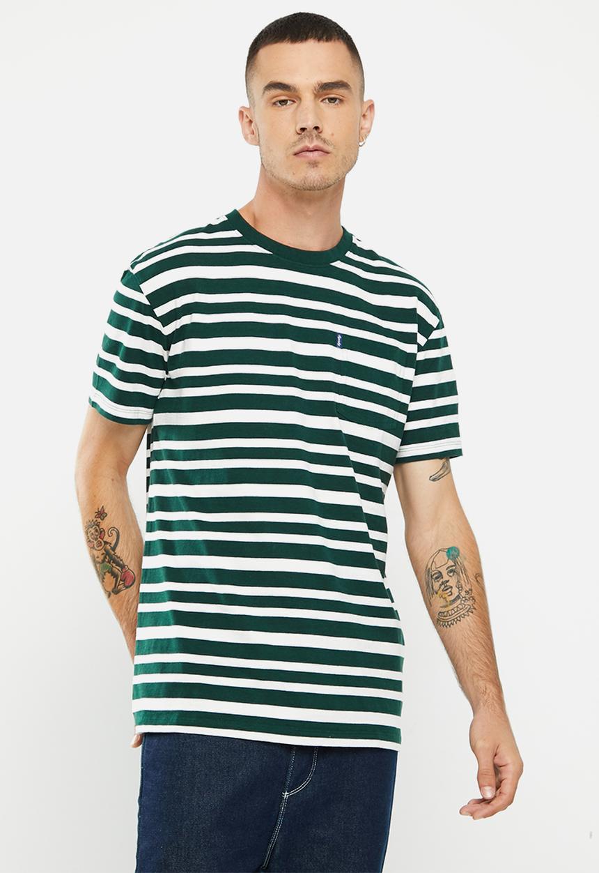 Superdry. - Vintage stripe tee - enamel green & ecru