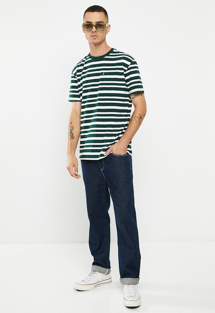 Superdry. - Vintage stripe tee - enamel green & ecru