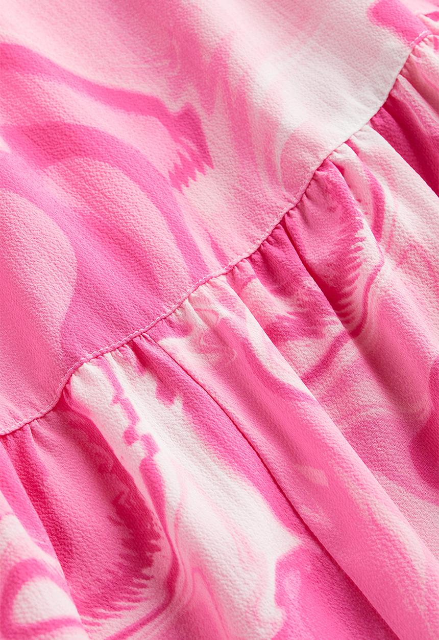 H&M - Tiered dress - light pink/tie-dye