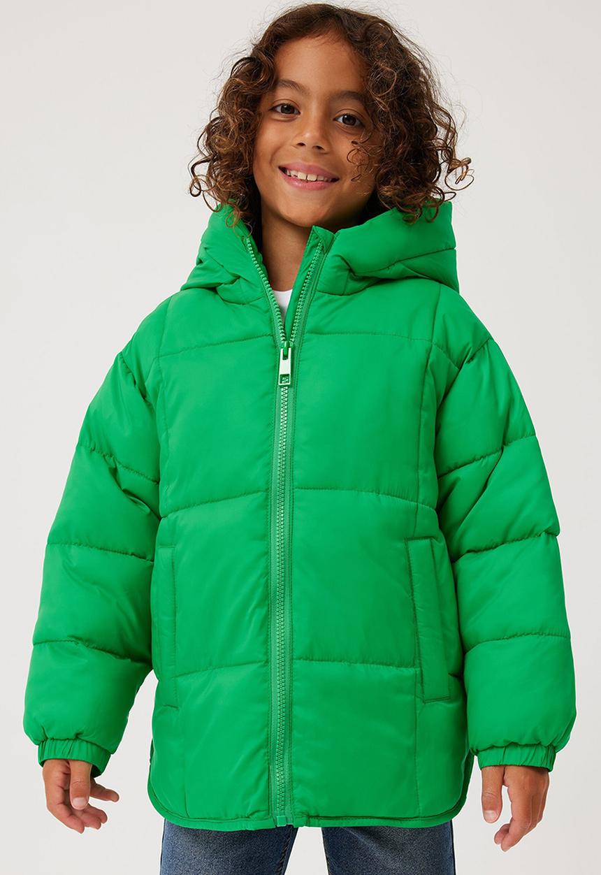 Cotton On - Unisex hooded puffer jacket - green splash
