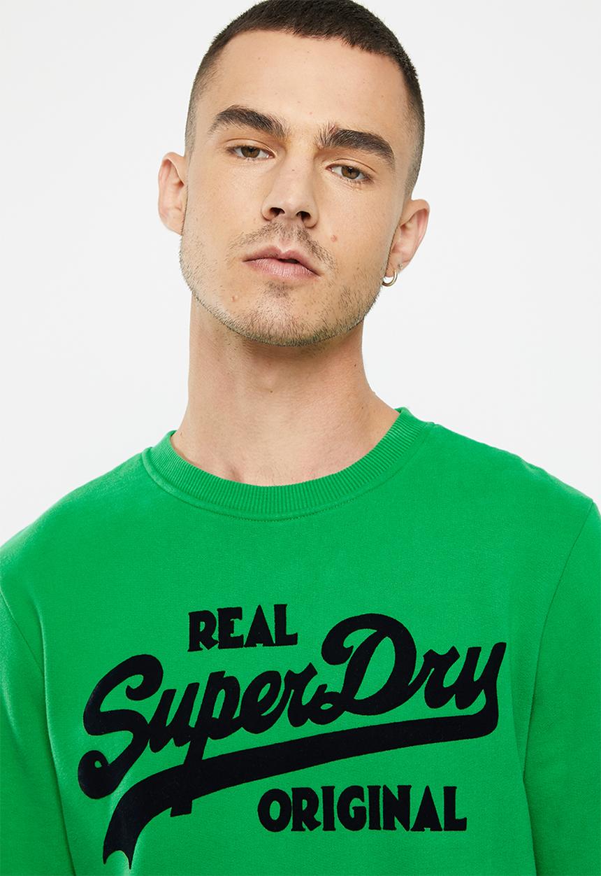 Superdry. - Vintage logo soda pop crew - drop kick green