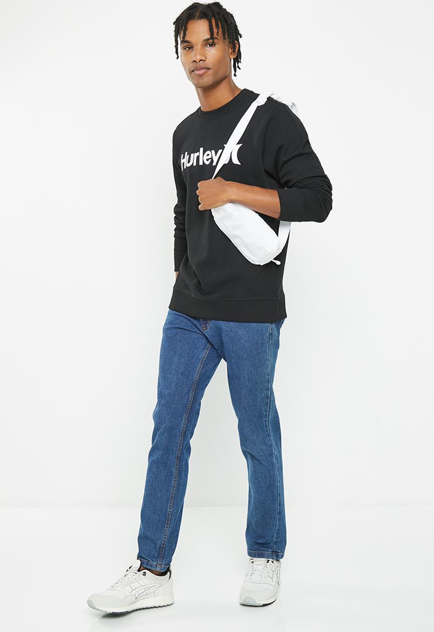 Hurley - One & only crew fleece - black/white