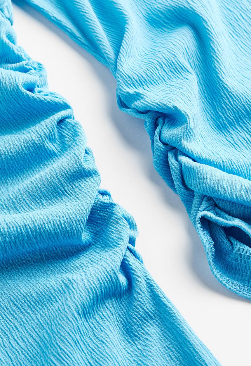 H&M - Crinkled gathered dress - blue