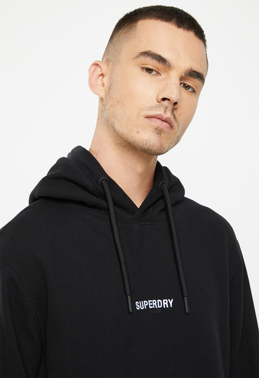 Superdry. - Code micro logo hood - black