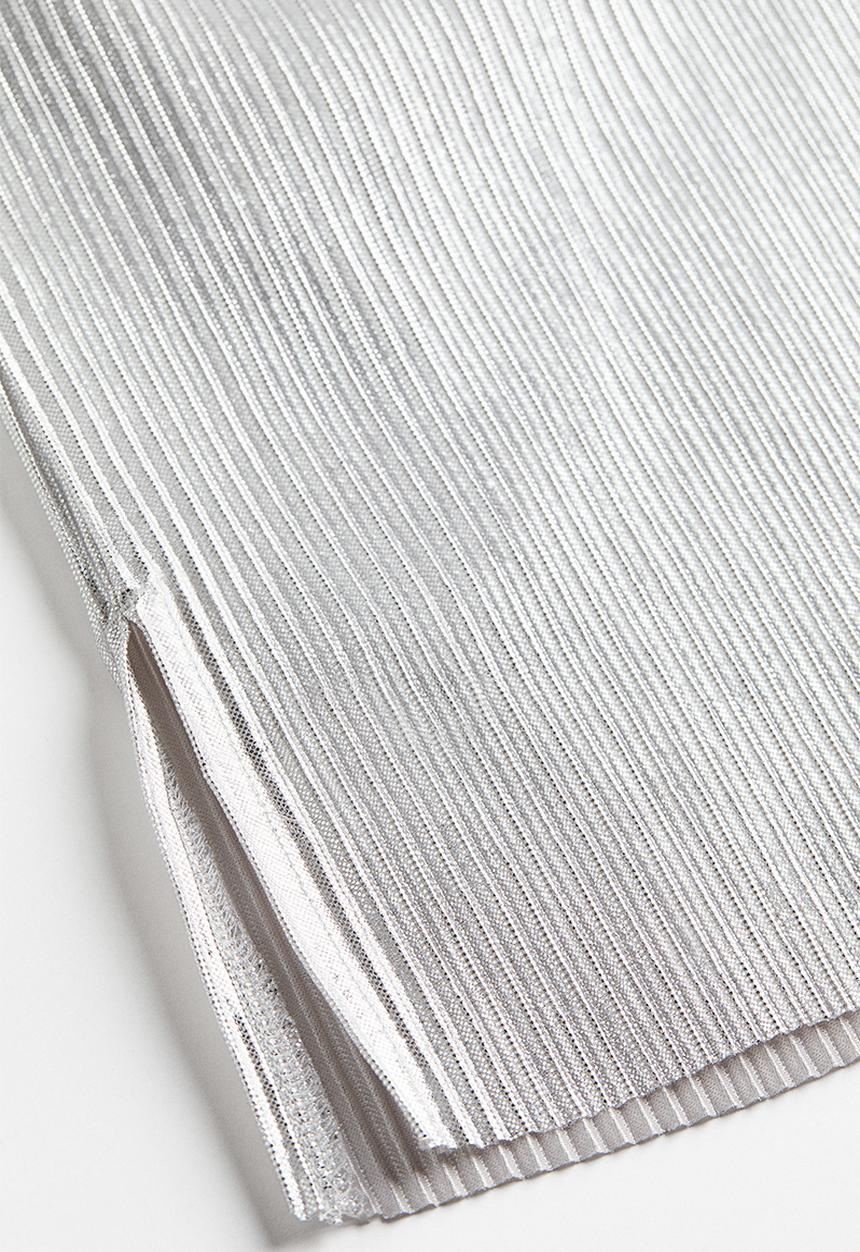 H&M - Shimmering metallic pleated shirt - silver-coloured