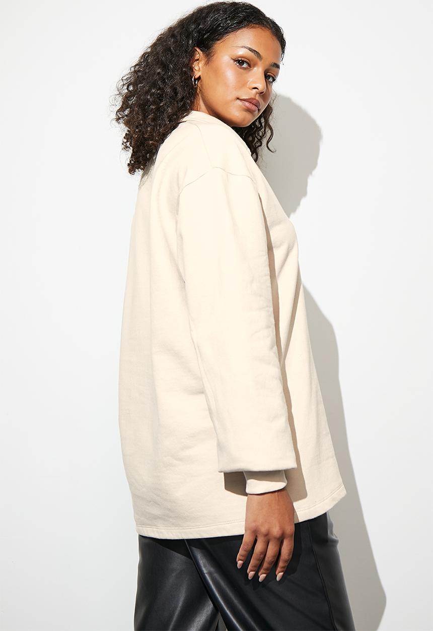Superbalist - Longer length collared sweat - sand 