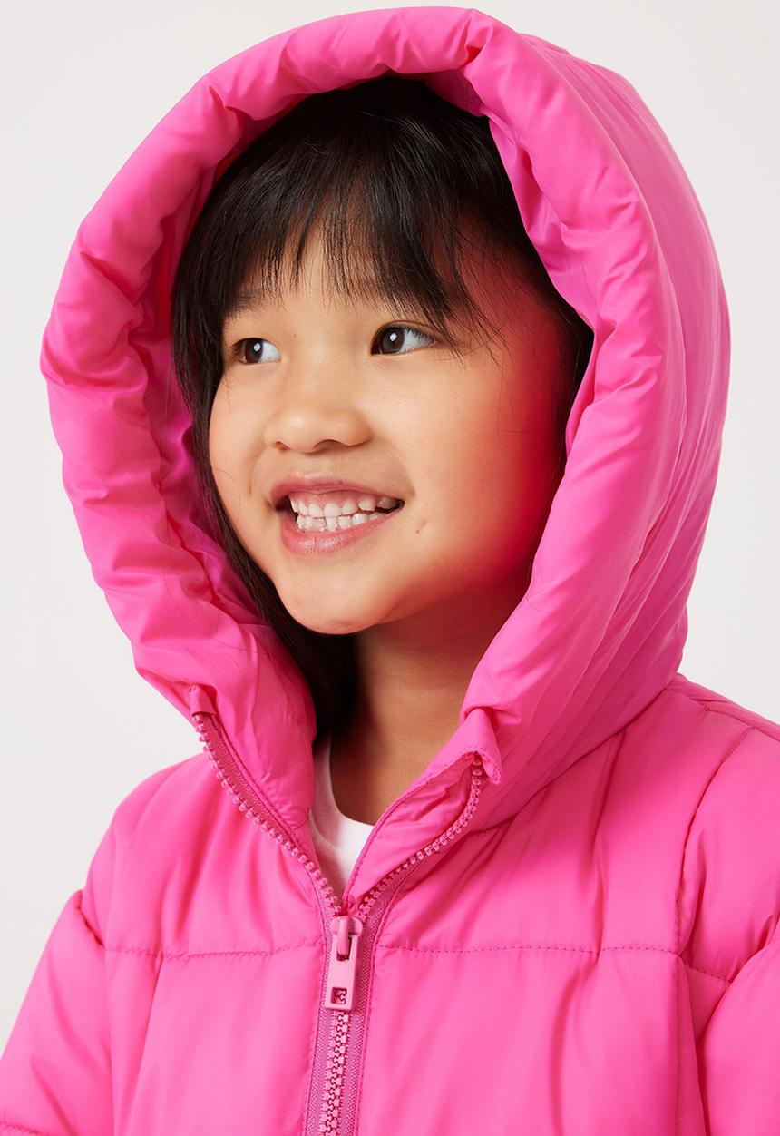 Cotton On - Unisex hooded puffer jacket - raspberry pink