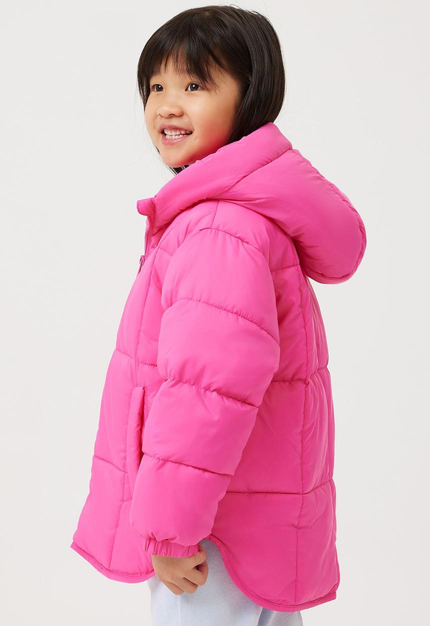 Cotton On - Unisex hooded puffer jacket - raspberry pink