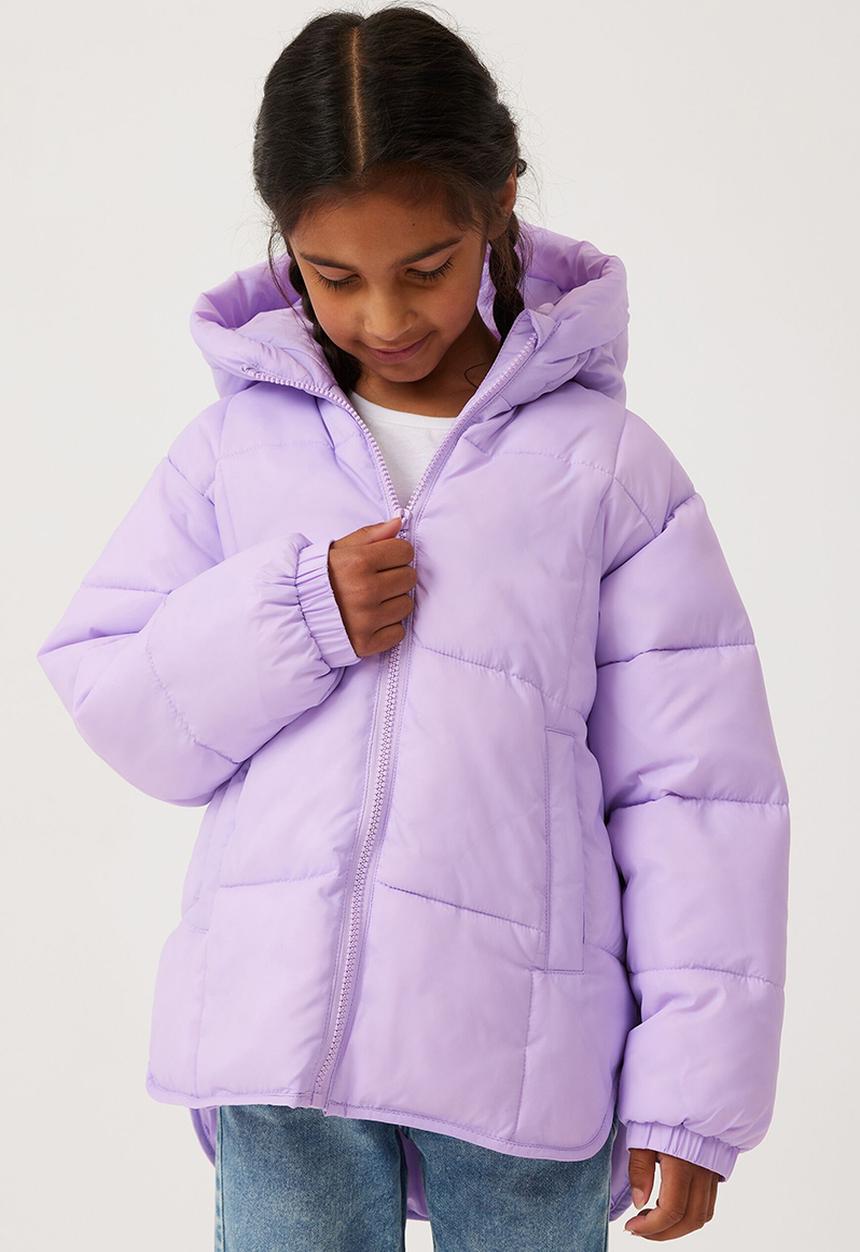 Cotton On - Unisex hooded puffer jacket - lilac drop