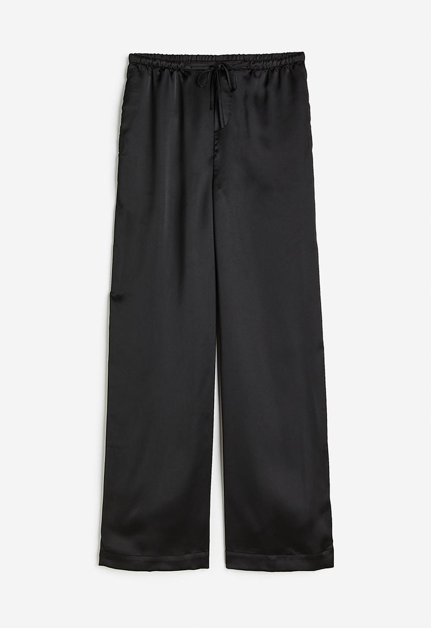 H&M - Pull-on satin trousers - black