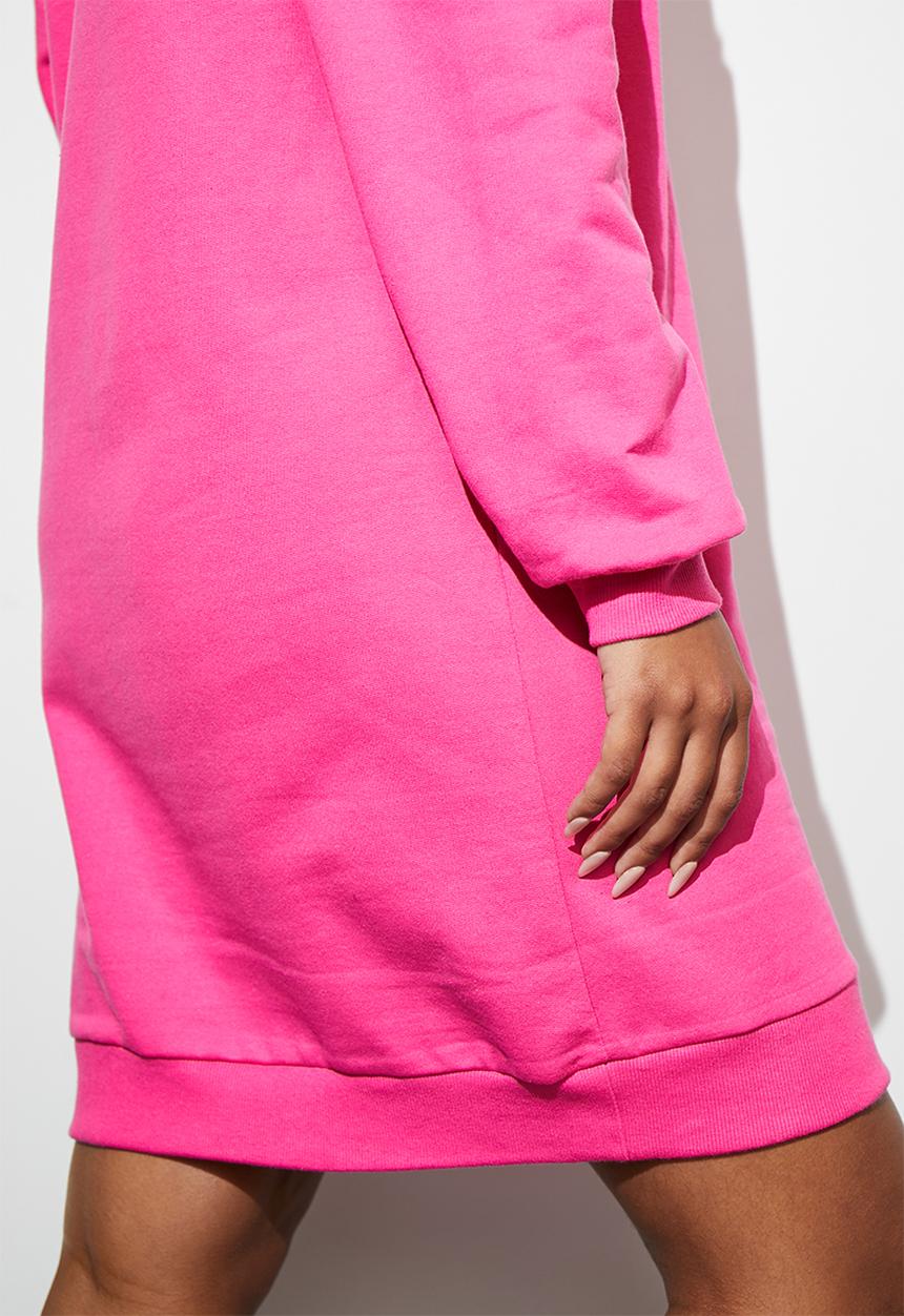 Superbalist - crossover v-neck sweat dress - pink