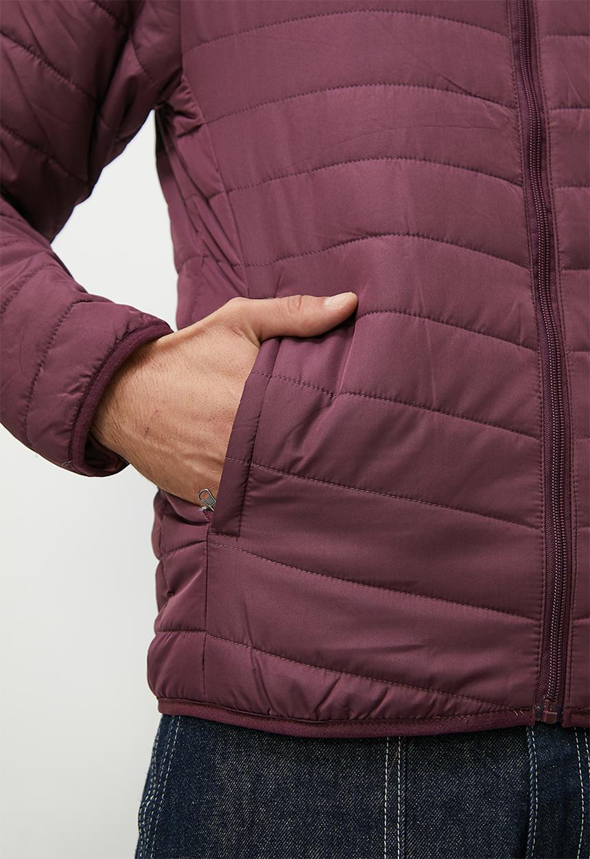 Superbalist - Hobbs lightweight hooded puffer jacket - burgundy