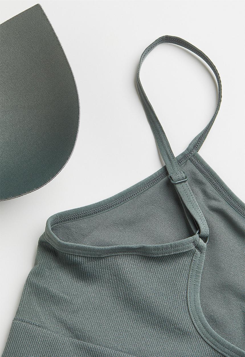 H&M - H&m+ seamless bralette - grey-green