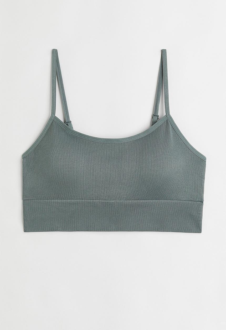 H&M - H&m+ seamless bralette - grey-green