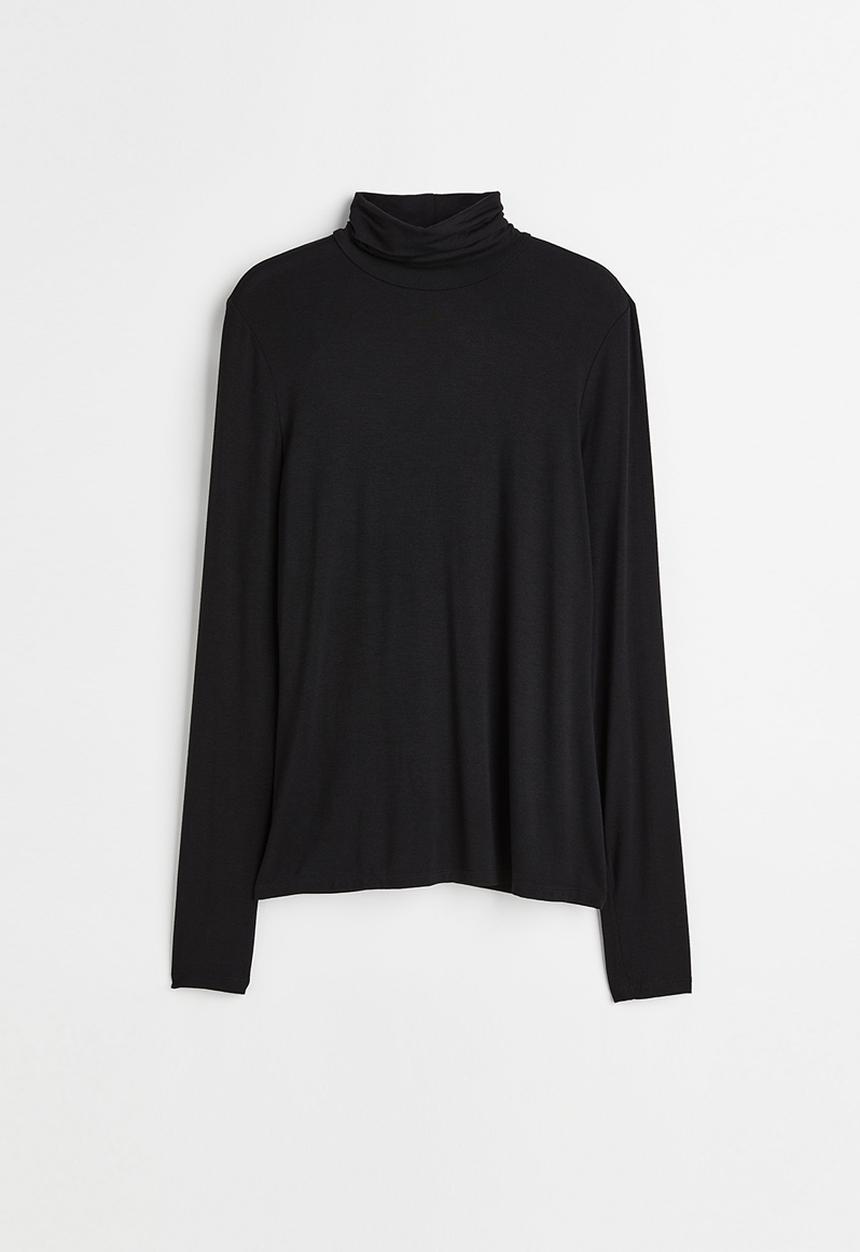 H&M - Polo-neck top - black