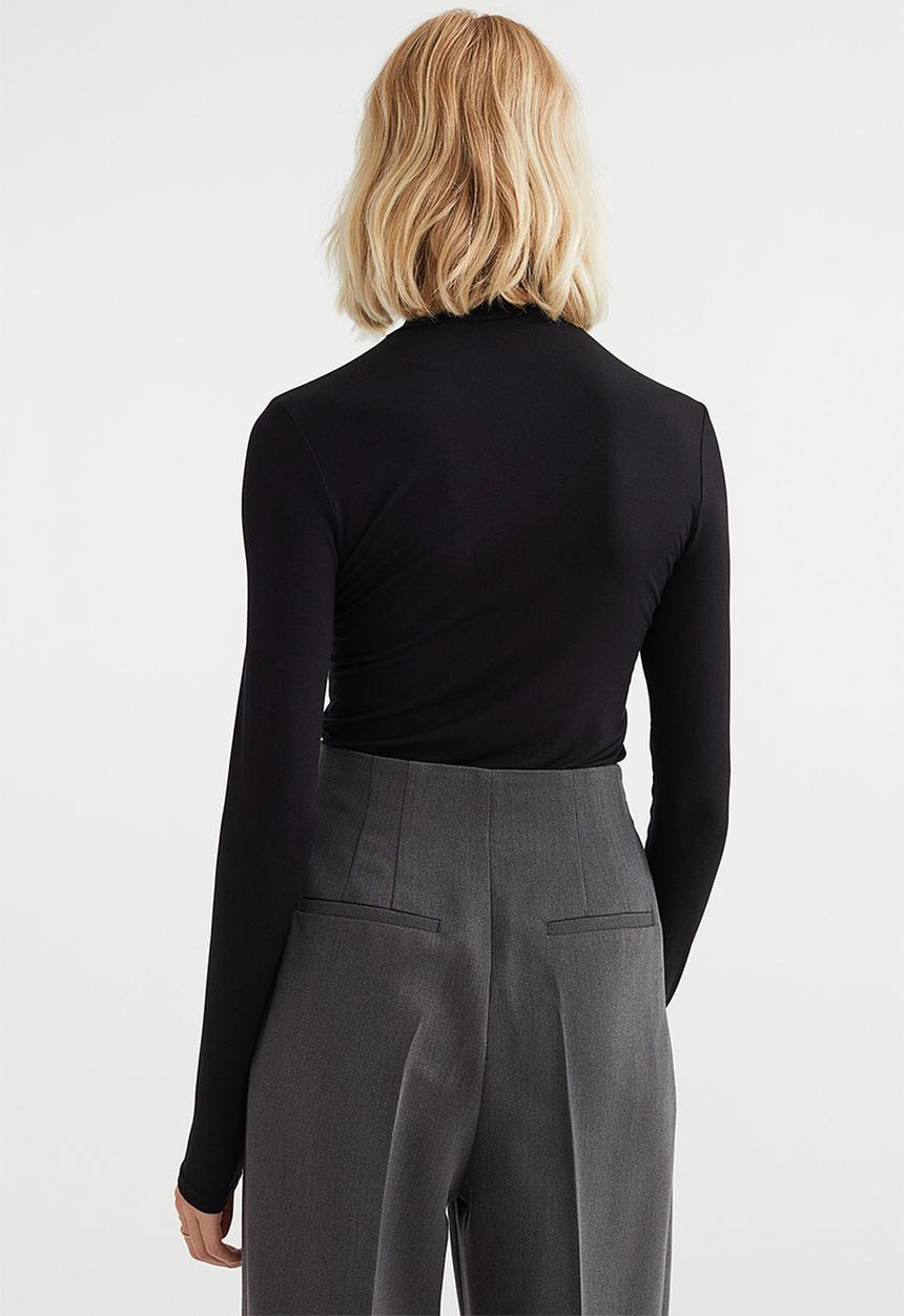 H&M - Polo-neck top - black