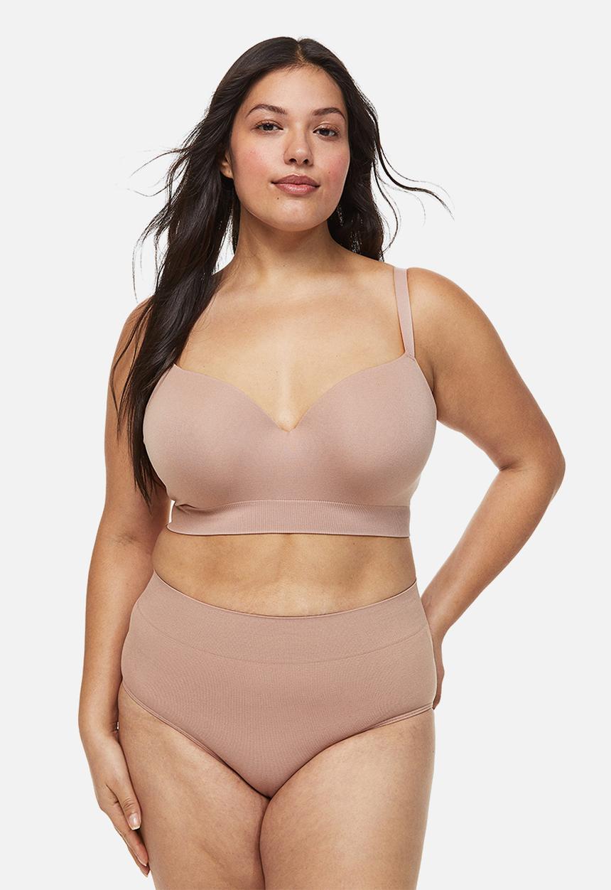 H&M - H&m+ padded jersey bra - pink