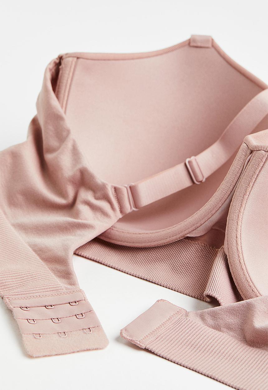 H&M - H&m+ padded jersey bra - pink
